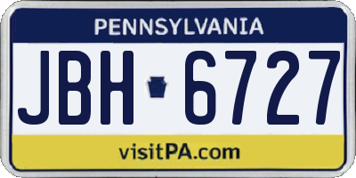 PA license plate JBH6727