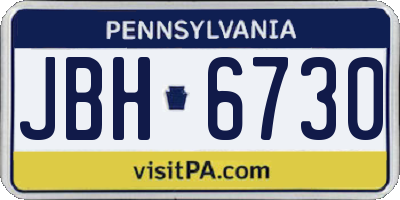 PA license plate JBH6730