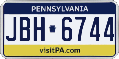 PA license plate JBH6744