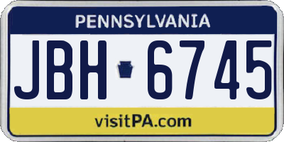 PA license plate JBH6745