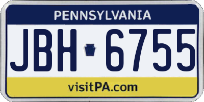 PA license plate JBH6755