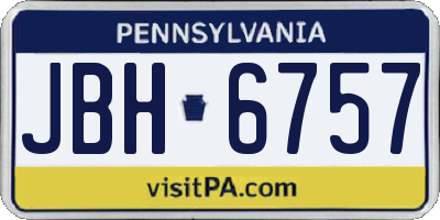 PA license plate JBH6757