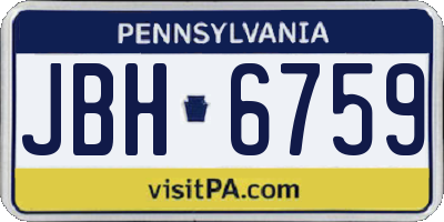 PA license plate JBH6759