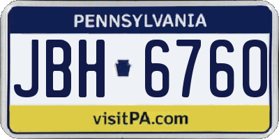 PA license plate JBH6760