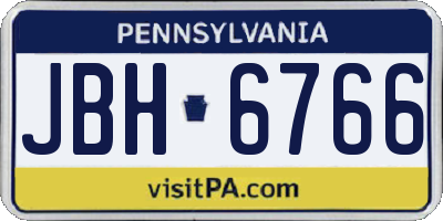 PA license plate JBH6766