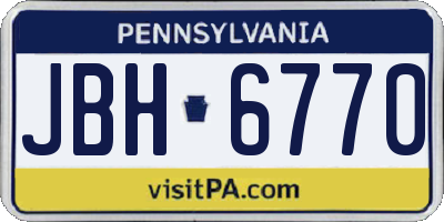 PA license plate JBH6770