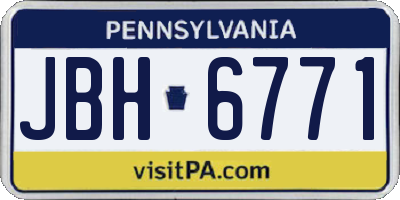 PA license plate JBH6771