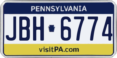 PA license plate JBH6774