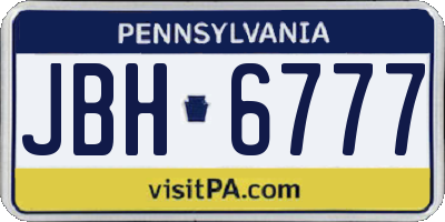 PA license plate JBH6777