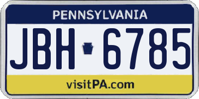 PA license plate JBH6785