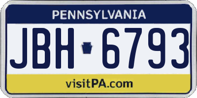 PA license plate JBH6793