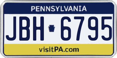 PA license plate JBH6795