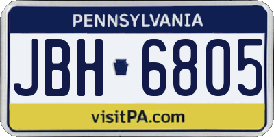 PA license plate JBH6805