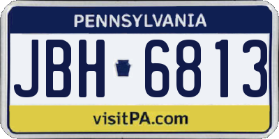 PA license plate JBH6813