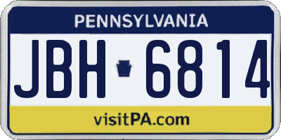 PA license plate JBH6814