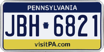 PA license plate JBH6821
