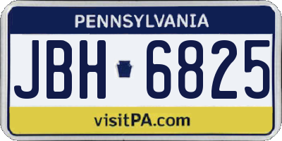 PA license plate JBH6825