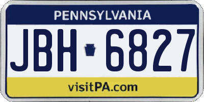 PA license plate JBH6827