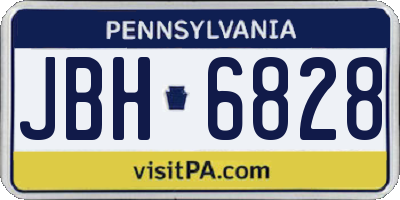 PA license plate JBH6828