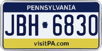 PA license plate JBH6830