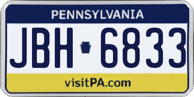 PA license plate JBH6833