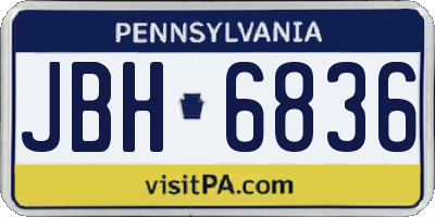 PA license plate JBH6836