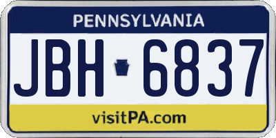 PA license plate JBH6837