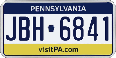 PA license plate JBH6841