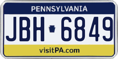 PA license plate JBH6849
