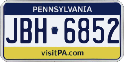 PA license plate JBH6852