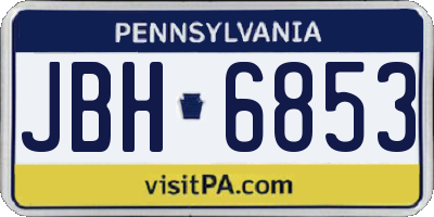 PA license plate JBH6853