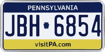 PA license plate JBH6854