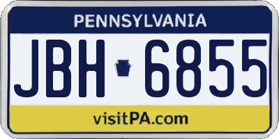 PA license plate JBH6855