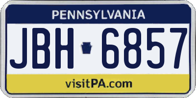 PA license plate JBH6857