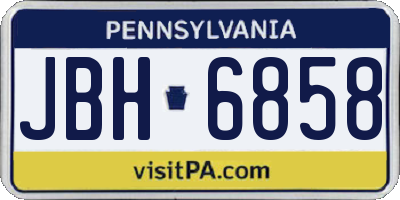 PA license plate JBH6858