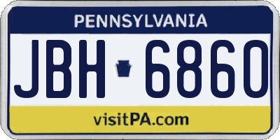 PA license plate JBH6860