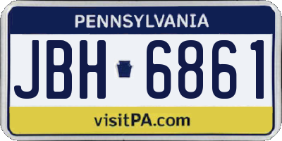 PA license plate JBH6861