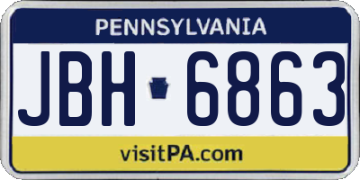 PA license plate JBH6863