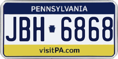 PA license plate JBH6868