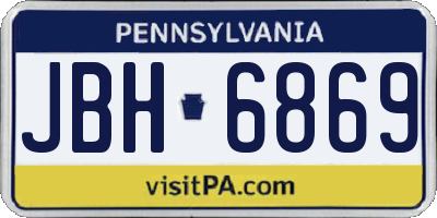 PA license plate JBH6869