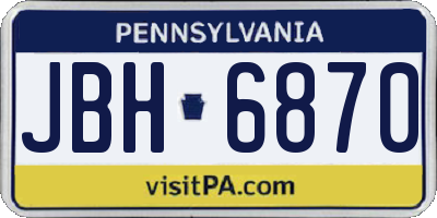 PA license plate JBH6870