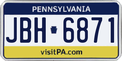 PA license plate JBH6871