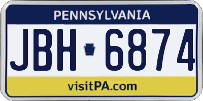 PA license plate JBH6874