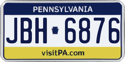 PA license plate JBH6876