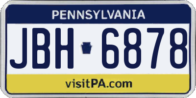 PA license plate JBH6878