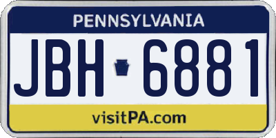 PA license plate JBH6881