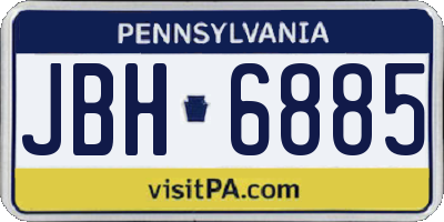 PA license plate JBH6885