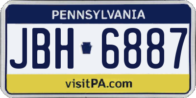 PA license plate JBH6887