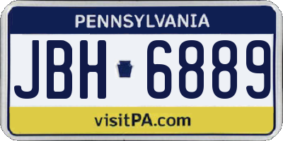 PA license plate JBH6889