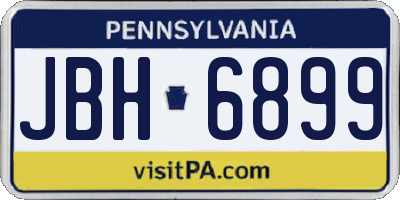 PA license plate JBH6899